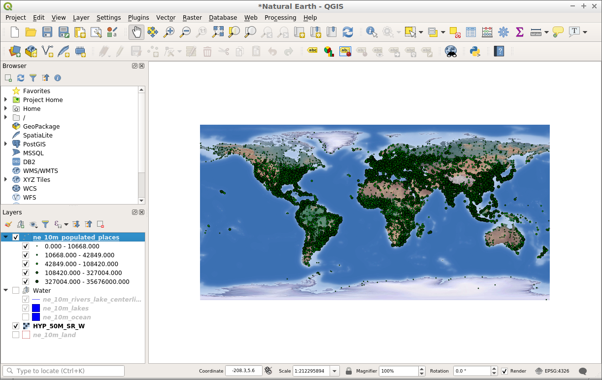QGIS result of layer visibility changes