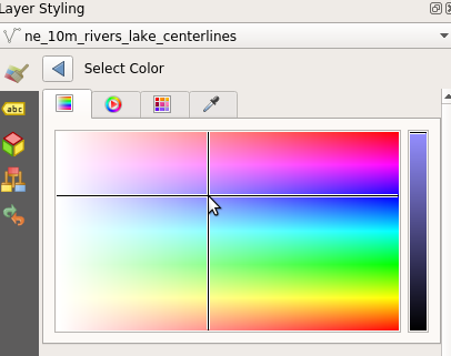 QGIS color palette
