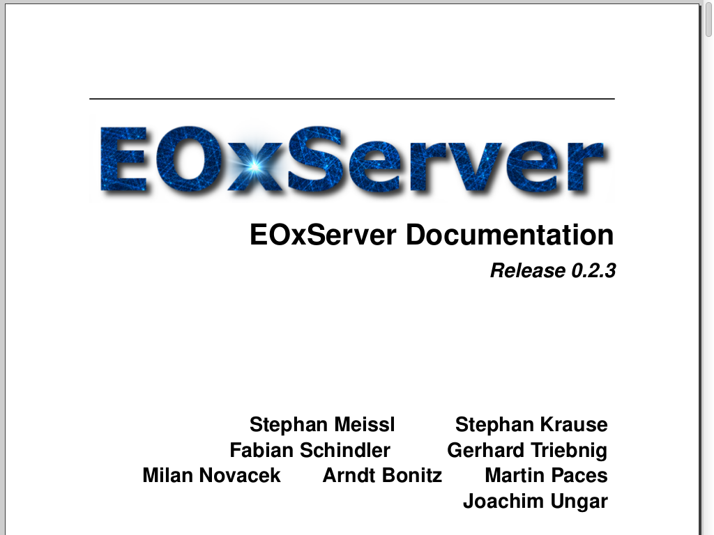EOxServer documentation